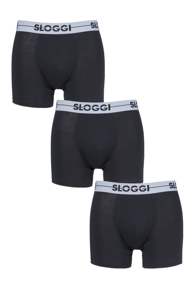 Mens 3 Pack Sloggi Go Soft Waistband Comfort Cotton Longer Leg