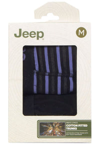 Mens 2 Pack Jeep Cotton Fitted Striped Trunks