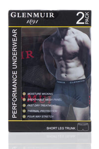 Mens 2 Pair Glenmuir Performance Underwear 3-Inch Leg