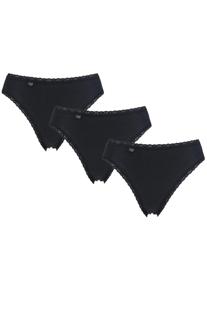 Ladies 3 Pack Sloggi 24/7 Cotton Lace Tai Briefs