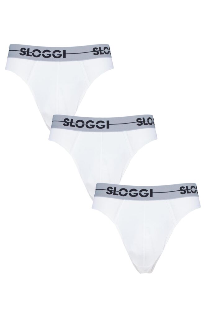 Mens 3 Pack Sloggi Go Soft Waistband Comfort Cotton Briefs