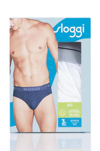 Mens 3 Pack Sloggi Go Soft Waistband Comfort Cotton Briefs