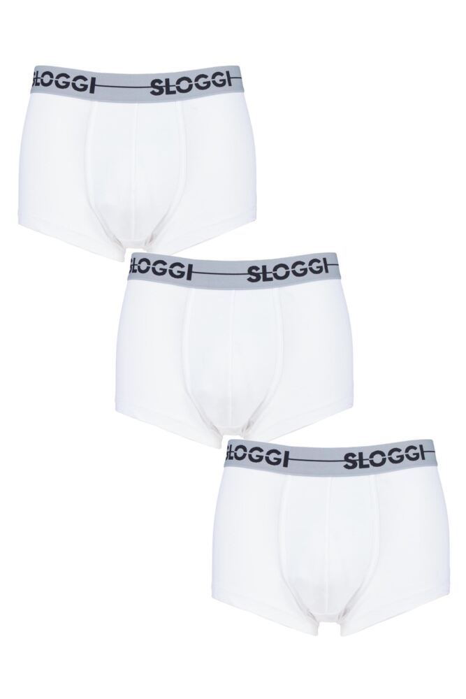 Mens 3 Pack Sloggi Go Soft Waistband Comfort Cotton Low Rise Hipster Boxers