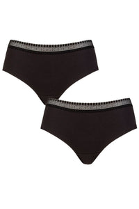 Ladies 2 Pack Sloggi GO Ribbed Hipster Briefs