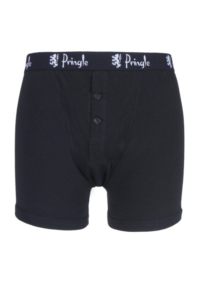 Mens 1 Pack Pringle Button Fly Cotton Boxer Shorts