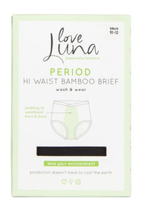 Ladies 1 Pair Love Luna High Waisted Bamboo Period Briefs