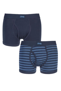 Mens 2 Pack Jeep Tonal Stripe and Plain Keyhole  Hipster Trunks