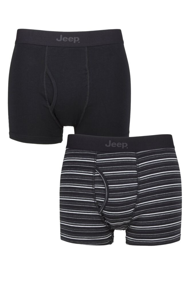 Mens 2 Pack Jeep Striped Cotton Rich Keyhole Trunks
