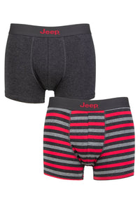 Mens 2 Pack Jeep Plain and Striped Fitted Trunks
